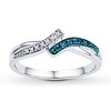 Thumbnail Image 0 of Blue & White Diamonds 1/20 ct tw Round-cut Sterling Silver Ring