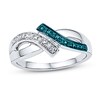 Thumbnail Image 0 of Blue & White Diamond Accent Ring Sterling Silver