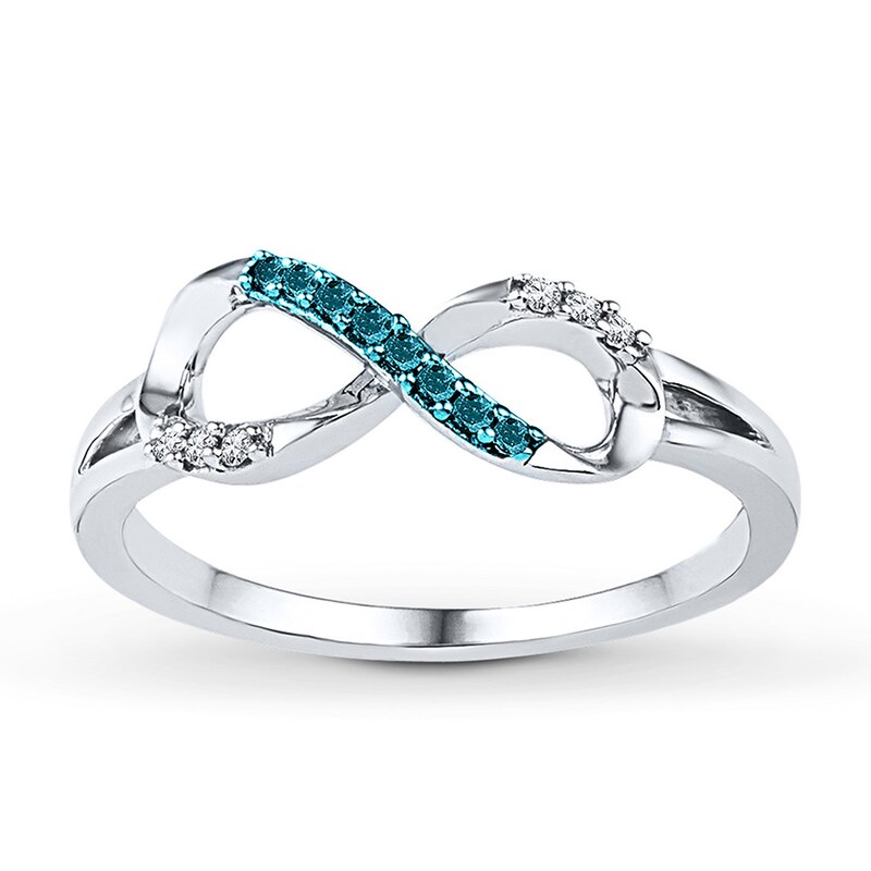 Infinity Symbol Ring 1/15 ct tw Diamonds 10K White Gold