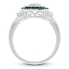 Thumbnail Image 3 of Blue & White Diamond Ring 1/4 ct tw Round-cut Sterling Silver