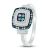 Thumbnail Image 4 of Blue & White Diamond Ring 1/4 ct tw Round-cut Sterling Silver