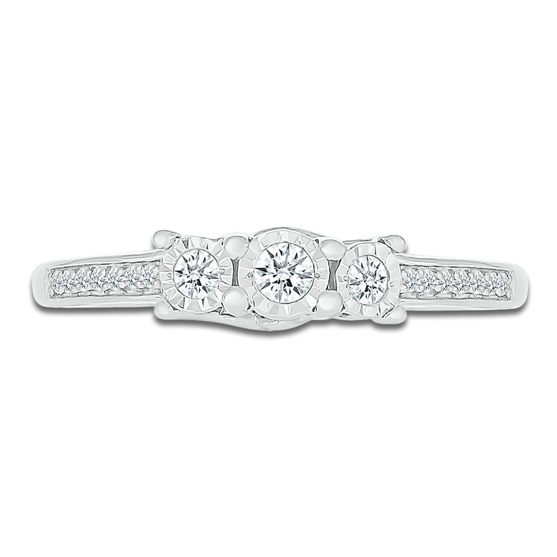 Main Image 2 of 3-Stone Fashion Ring 1/6 ct tw Diamonds Sterling Silver