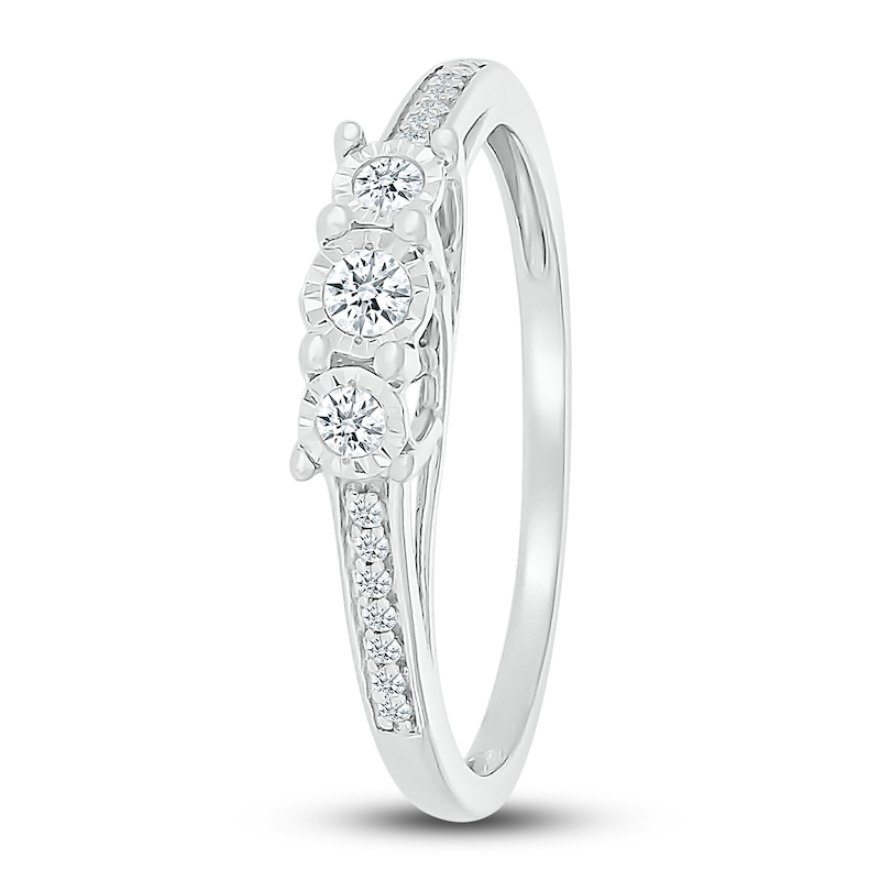 3-Stone Fashion Ring 1/6 ct tw Diamonds Sterling Silver