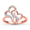 Thumbnail Image 0 of Diamond Heart Ring 1/15 ct tw Round 10K Rose Gold