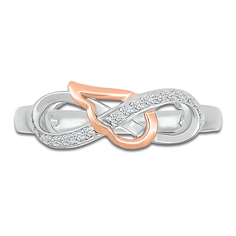 Main Image 2 of Wing & Infinity Ring 1/15 ct tw Diamonds Sterling Silver