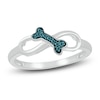 Thumbnail Image 1 of Bone Infinity Ring 1/20 ct tw Blue Diamonds Sterling Silver