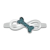 Thumbnail Image 2 of Bone Infinity Ring 1/20 ct tw Blue Diamonds Sterling Silver