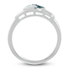 Thumbnail Image 3 of Bone Infinity Ring 1/20 ct tw Blue Diamonds Sterling Silver