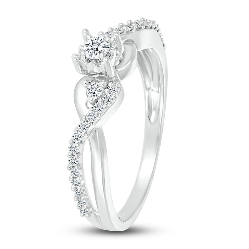 Diamond Promise Ring 1/4 ct tw Round Sterling Silver