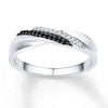 Black Diamond Ring 1/10 ct tw Round-cut Sterling Silver