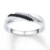 Thumbnail Image 0 of Black Diamond Ring 1/10 ct tw Round Sterling Silver