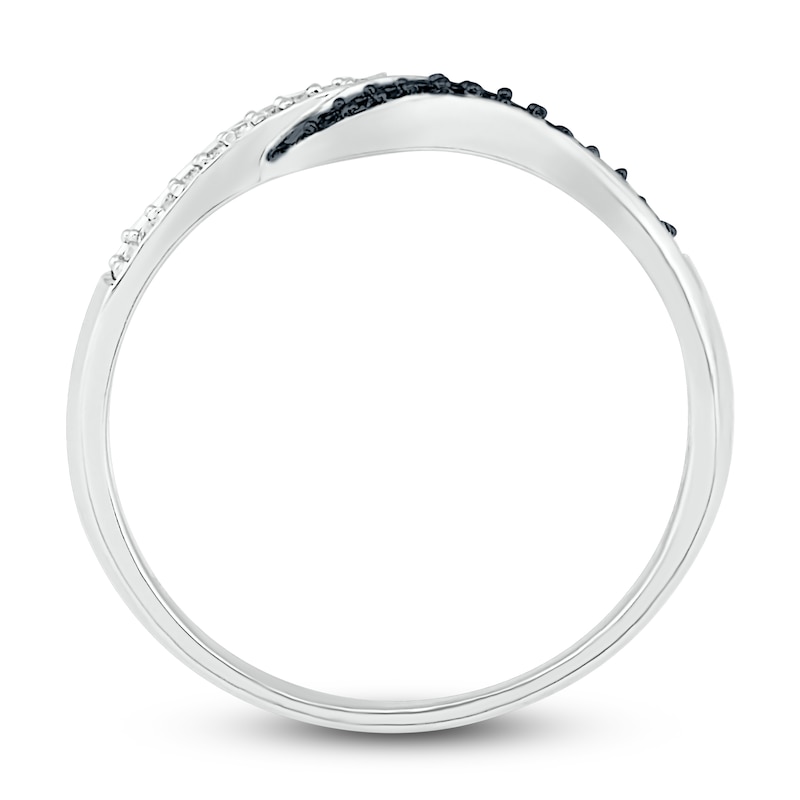 Diamond Ring 1/10 ct tw Black & White 10K White Gold