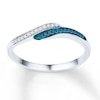 Diamond Ring 1/10 ct tw Blue & White 10K White Gold
