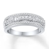Diamond Anniversary Ring 1/2 ct tw Round-cut 10K White Gold