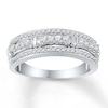 Thumbnail Image 1 of Diamond Anniversary Ring 1/2 ct tw Round-cut 10K White Gold