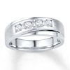 Thumbnail Image 1 of Men's Wedding Band 3/8 ct tw Diamonds 10K White Gold
