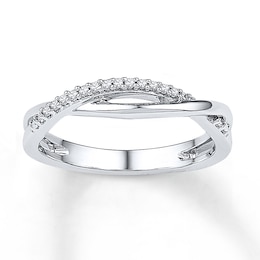 Midi Ring 1/20 ct tw Diamonds Sterling Silver