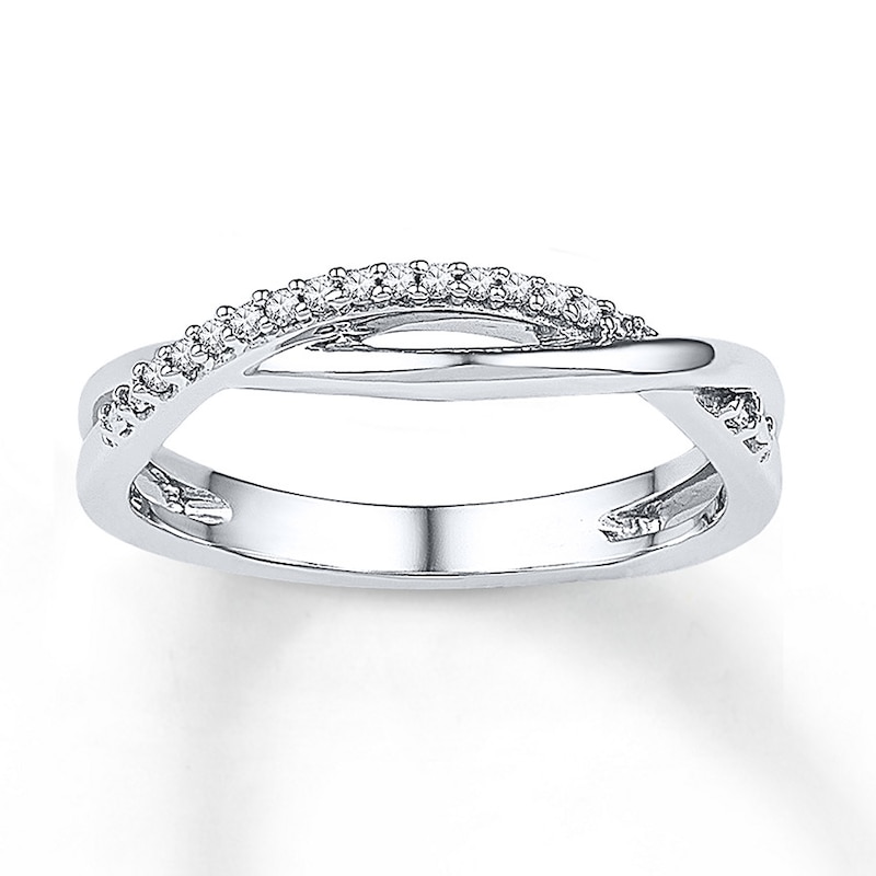 Main Image 1 of Midi Ring 1/20 ct tw Diamonds Sterling Silver