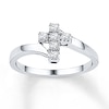 Thumbnail Image 1 of Cross Ring 1/5 ct tw Diamonds Sterling Silver