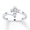 Thumbnail Image 0 of Cross Ring 1/5 ct tw Diamonds Sterling Silver