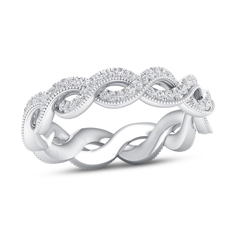 Diamond Twist Eternity Band 1/2 ct tw Round 14K White Gold