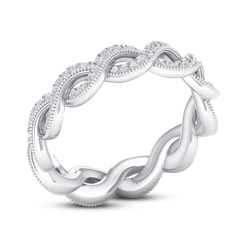 Diamond Twist Eternity Band 1/2 ct tw Round 14K White Gold