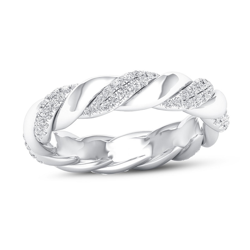 Main Image 1 of Diamond Twist Eternity Band 1/2 ct tw Round 14K White Gold