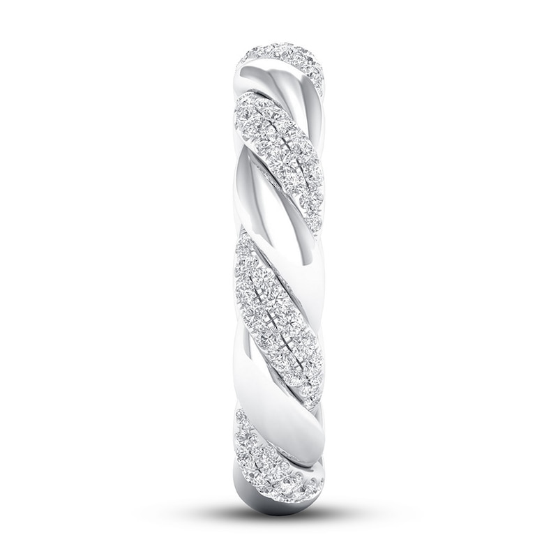 Main Image 3 of Diamond Twist Eternity Band 1/2 ct tw Round 14K White Gold