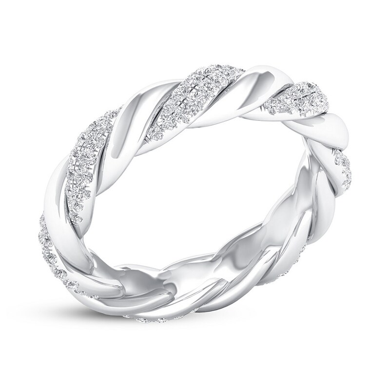 Main Image 4 of Diamond Twist Eternity Band 1/2 ct tw Round 14K White Gold