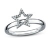 Stackable Diamond Ring 1/10 ct tw Round-cut Sterling Silver