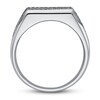 Men's Black & White Diamond Ring 5/8 ct tw 10K White Gold