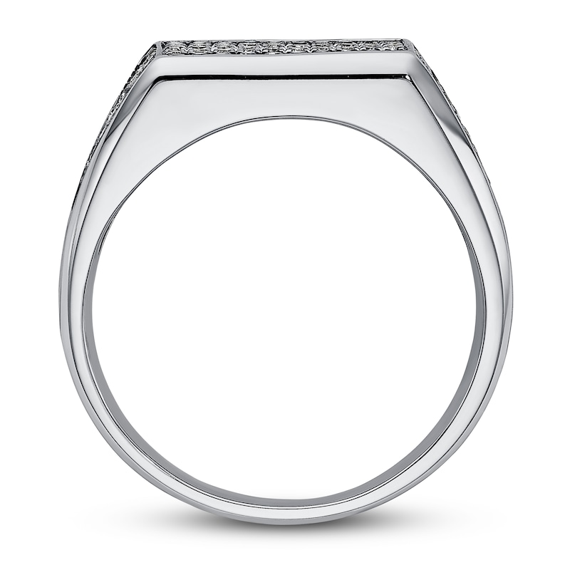 Men's Black & White Diamond Ring 5/8 ct tw 10K White Gold