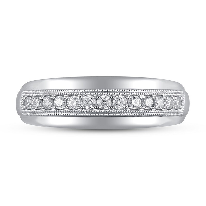 Main Image 1 of Men's Diamond Band 1/3 ct tw Round-cut Platinum