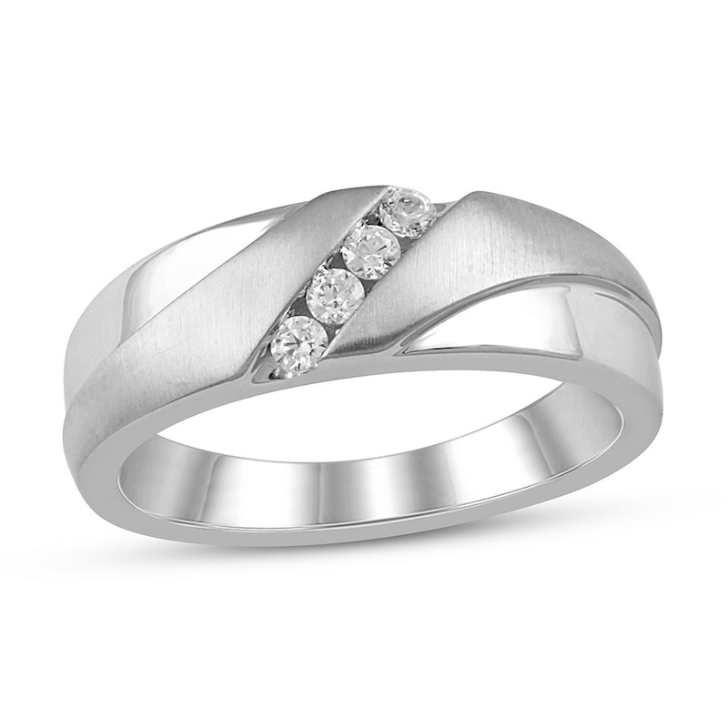 Main Image 3 of Men's Diamond Band 1/5 ct tw Round-cut Platinum