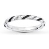 Black & White Diamond Stackable Ring 1/5 ct tw Sterling Silver
