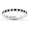 Stackable Ring Black/White Diamonds Sterling Silver