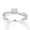 Thumbnail Image 0 of Diamond Promise Ring 1/5 ct tw Round/Princess 10K White Gold