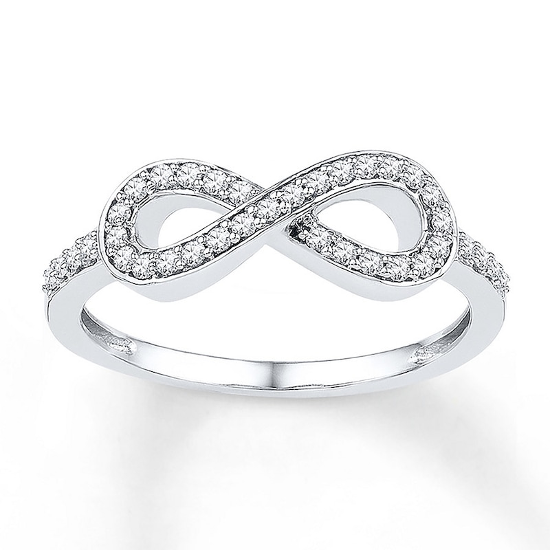 Diamond Infinity Ring 1/5 ct tw Round Sterling Silver