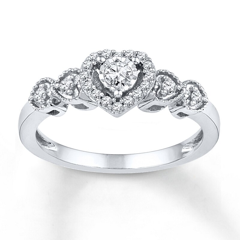 Main Image 1 of Diamond Promise Ring 1/5 ct tw Round Sterling Silver