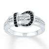 Thumbnail Image 0 of Black/White Diamond Belt Buckle Ring 1/5 ct tw Sterling Silver