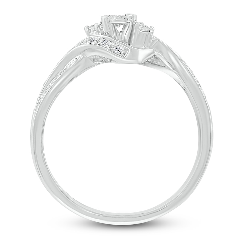 Diamond Promise Ring 1/6 ct tw Round Sterling Silver