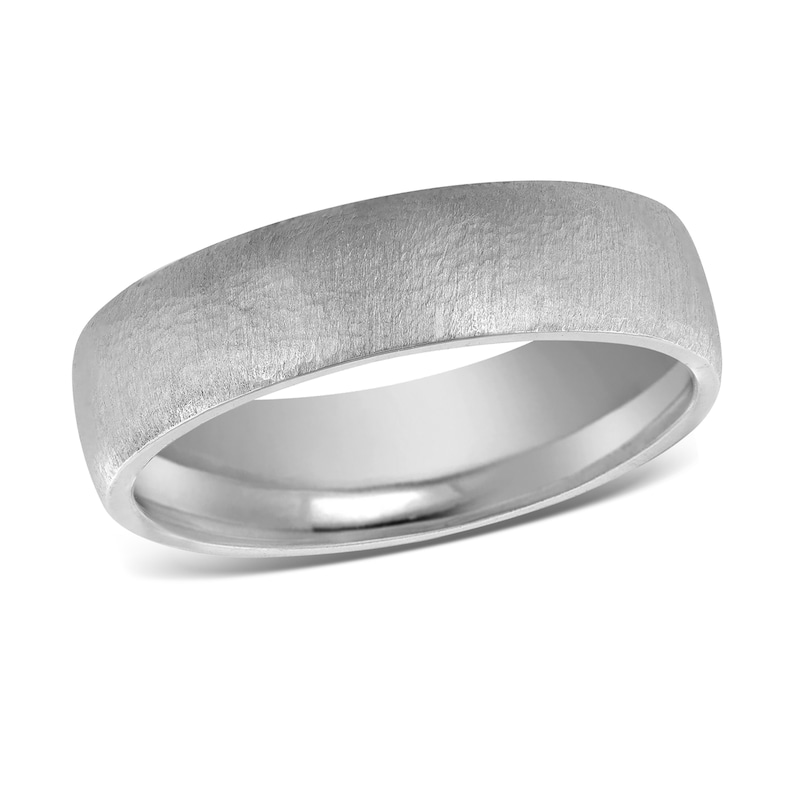 Main Image 1 of Men's Dome Wedding Band 14K White Gold 6mm