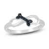 Thumbnail Image 1 of Bone Infinity Ring 1/20 ct tw Black Diamonds Sterling Silver