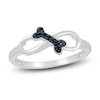 Thumbnail Image 0 of Bone Infinity Ring 1/20 ct tw Black Diamonds Sterling Silver