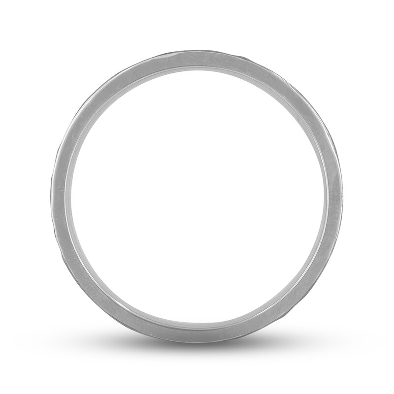 Main Image 3 of Men's Hammered Wedding Band 14K White Gold 7mm