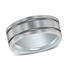 Thumbnail Image 1 of Men's Matte Wedding Band 14K White Gold 8mm