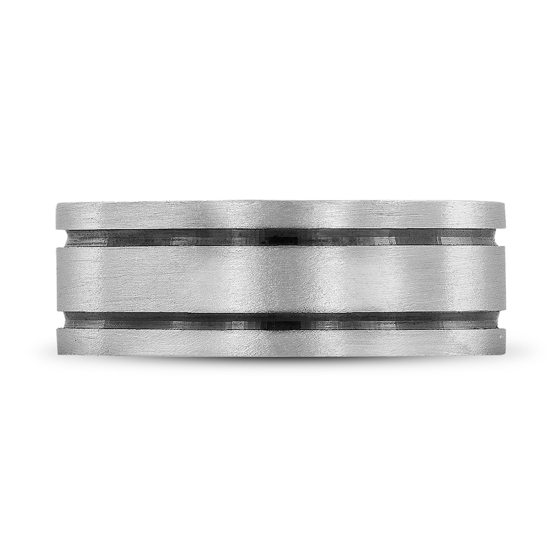Main Image 3 of Men's Matte Wedding Band 14K White Gold 8mm