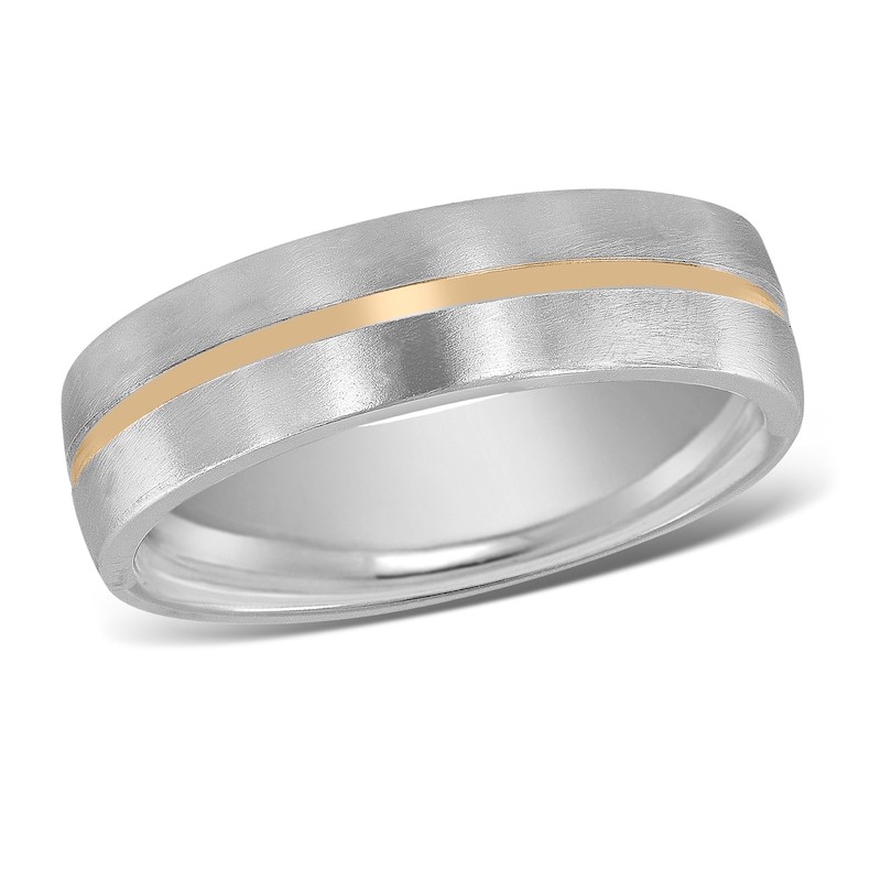 Main Image 1 of Men's Wedding Band 14K Two-Tone Gold 6mm