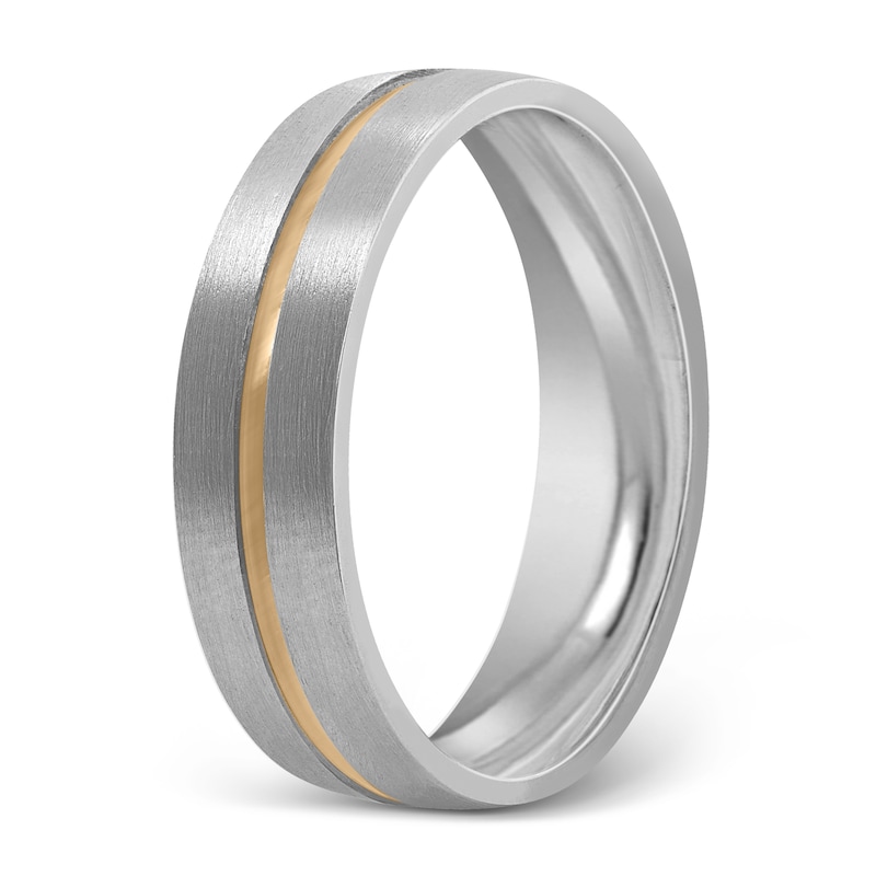 Main Image 2 of Men's Wedding Band 14K Two-Tone Gold 6mm