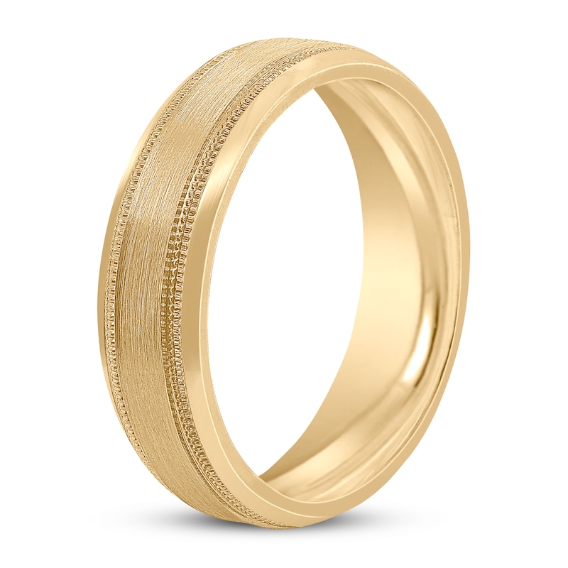 Main Image 2 of Men's Beveled Wedding Band 14K Yellow Gold 6mm